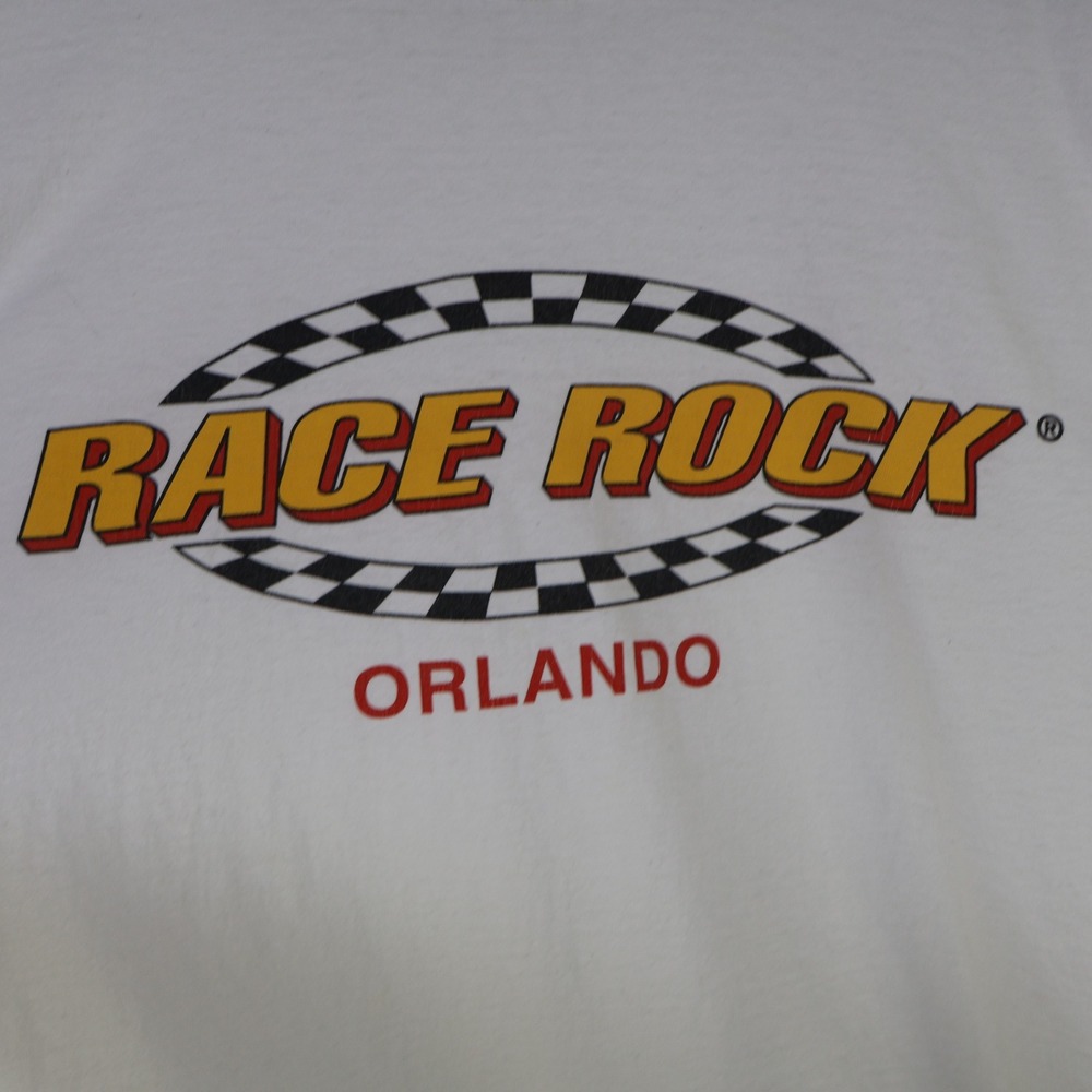 Vintage Race Rock Orlando Graphic T-Shirt Large Racing Cafe White Cotton Tee - Picture 2 of 12